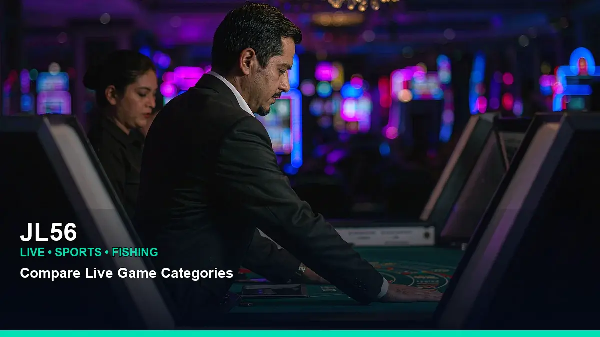 JL56 right-framed live casino table games highlighting mobile-friendly casino play