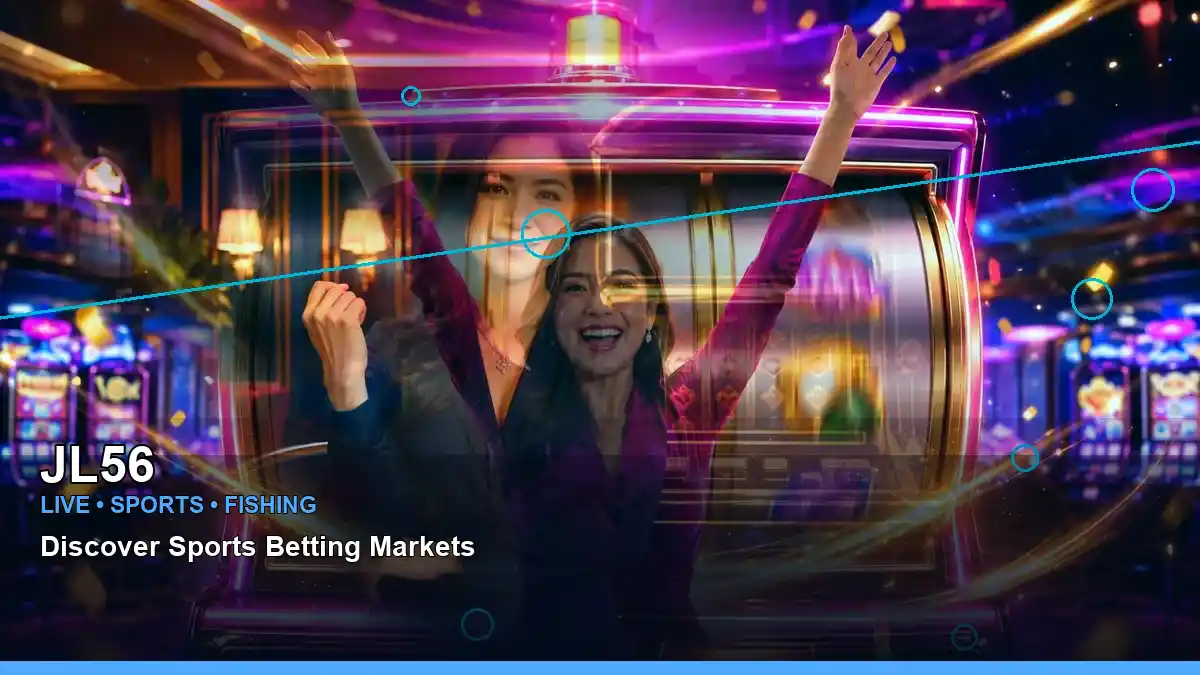 JL56 mobile casino first deposit rewards featuring an adult Filipina casino host with a centered composition